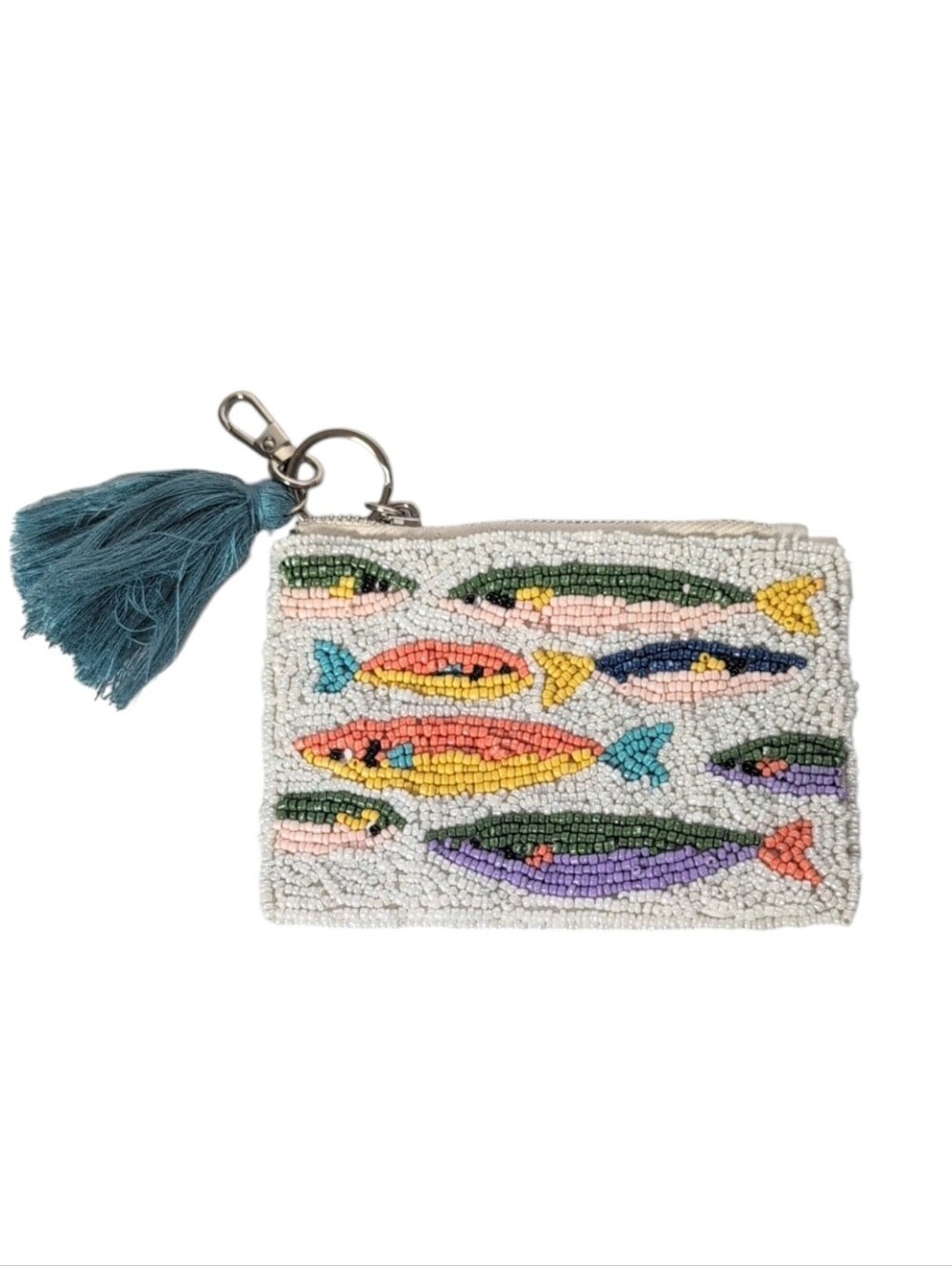 Sol & Mer Hand Beaded Fish Themed Zip Coin Purse